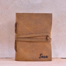 Personalized Leather Journal with Handmade Deckle Edge Paper