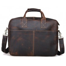 Leather Messenger Laptop Bag for Men Briefcase