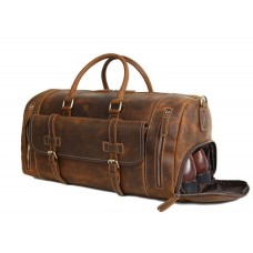 Leather Duffel Travel Luggage Overnight Duffle Bag