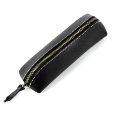  Leather Black Pen and Pencil Case